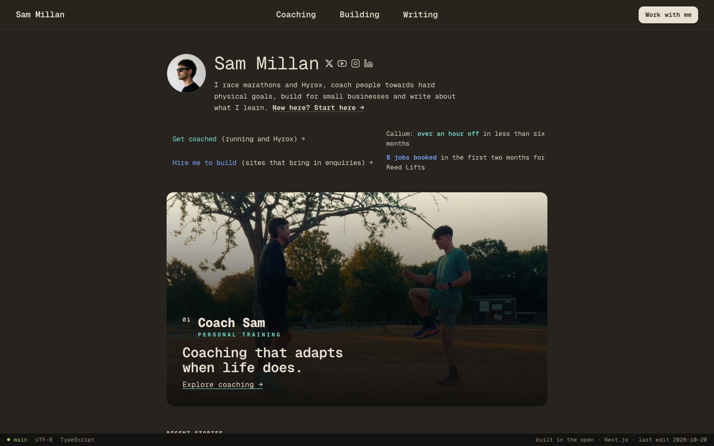 sammillan.com, current website